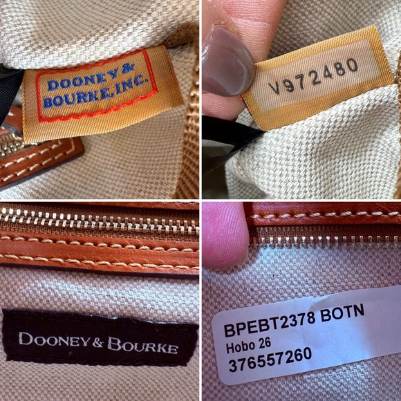 Dooney & Bourke Pebble Turnlock Hobo 26 Cream Chestnut Pebble Leather Bag - Picture 8 of 12